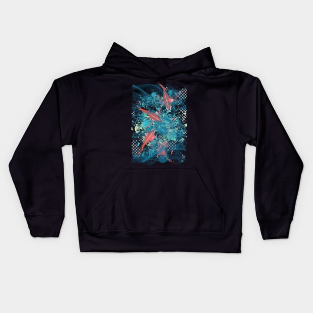 Koi Pond Kids Hoodie by AMDesigns